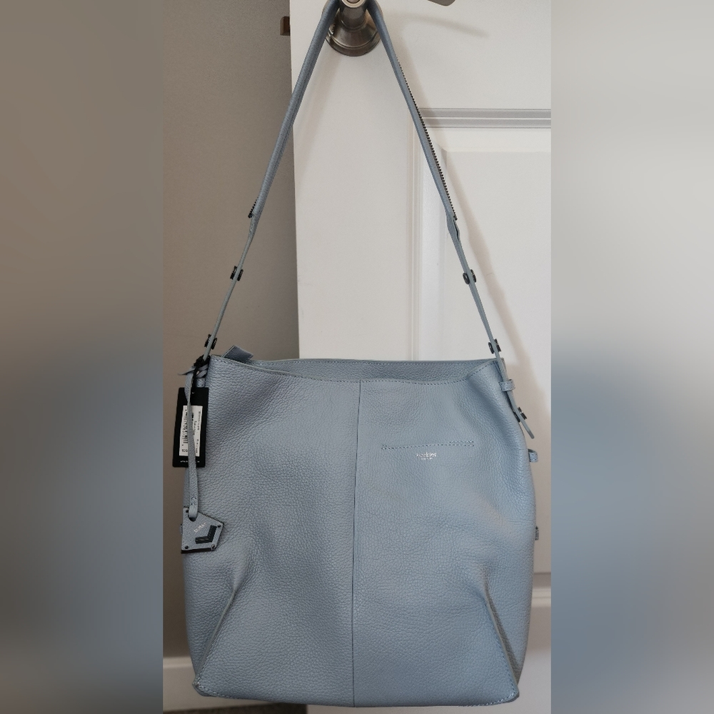 Botkier Soho Genuine Leather Hobo Handbag Bag in Blue Drizzle; New with Tags